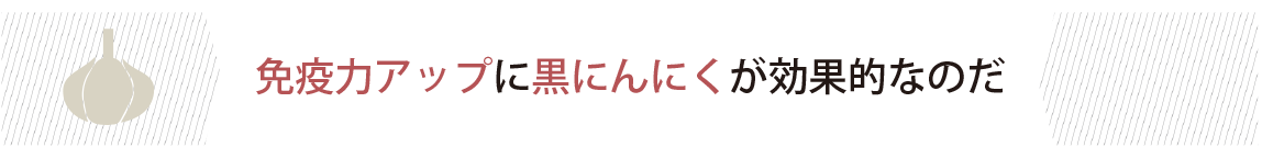 免疫力アップに黒にんにくが効果的なのだ