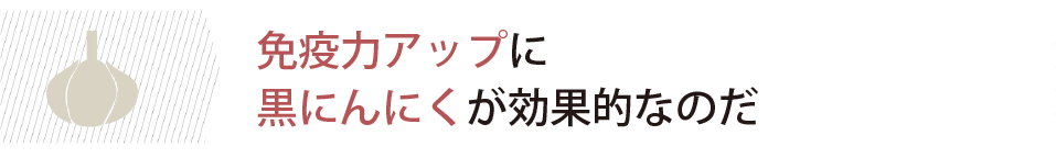 免疫力アップに黒にんにくが効果的なのだ