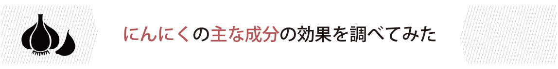 にんにくの主な成分の効果を調べてみた