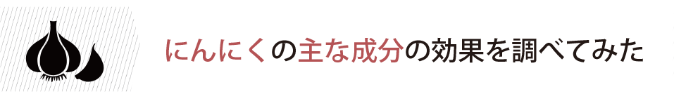 にんにくの主な成分の効果を調べてみた