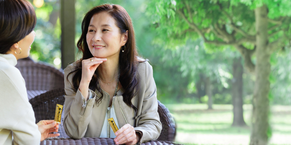 まさゆきの株式会社の「熟成黒にんにく」。コラーゲン、玄米核酸入りで臭いも少なく食べ易いマンゴー風味。